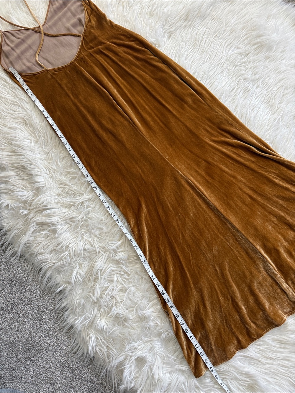 Reformation Gold Velvet Maxi Slip Dress - Picture 9 of 10